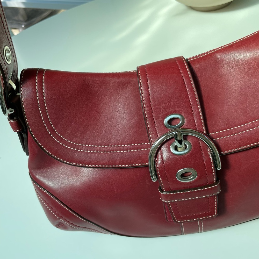 Coach shoulder bag/purse Red and Silver